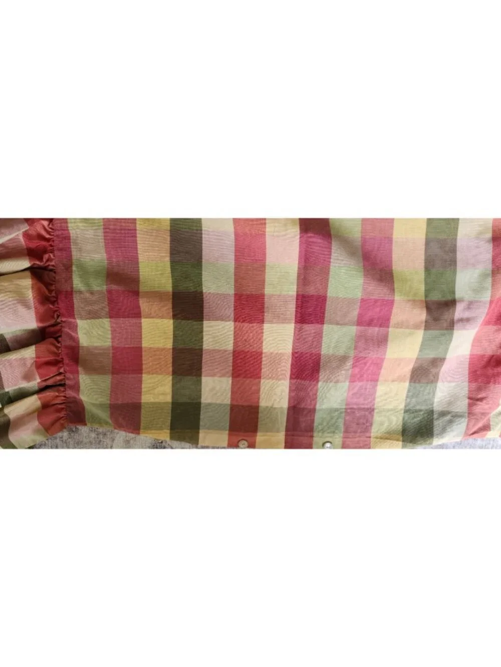 2 Country Curtains Summerton Moire Plaid Rose Ruffle Euro Pillow Shams Set